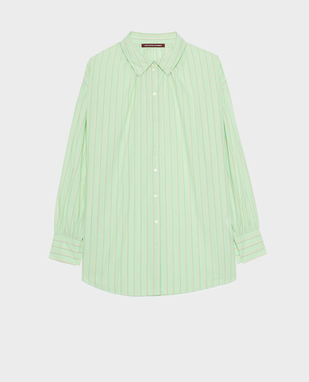 Cotton tunic shirt 0511 green stripe