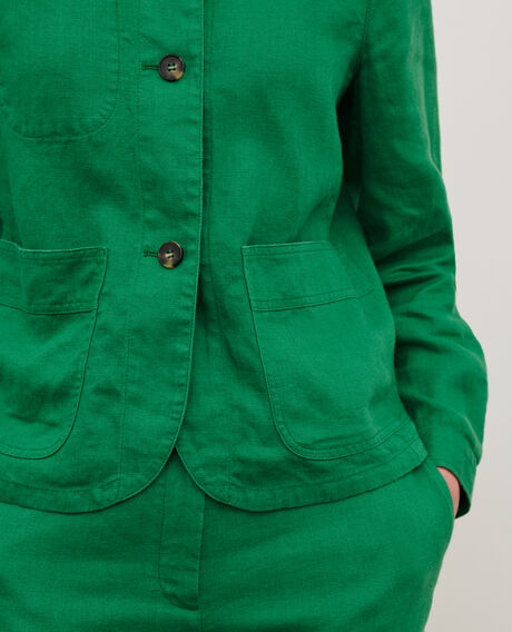 Linen jacket 0542 pine green 3sja184f03
