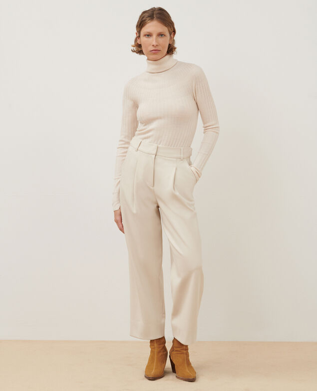 PEGGY - Wool blend carrot trousers