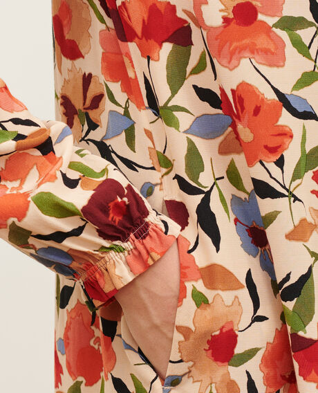 AGLAE - Silky printed dress 8857 31 beige print 2wdr229v02