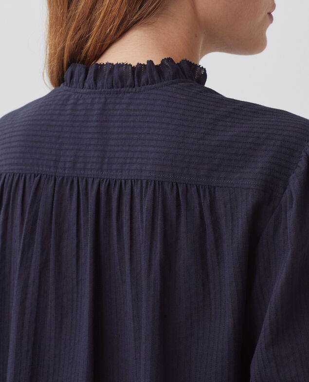 Long-sleeve cotton shirt H695 night sky