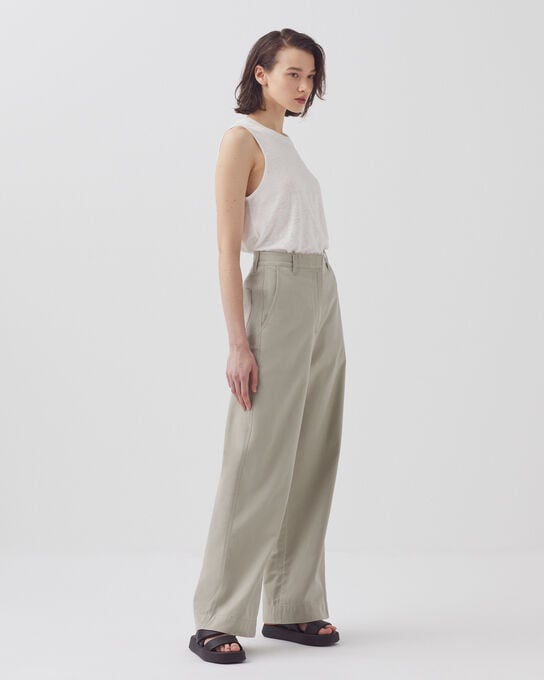 BLANDINE - Straight trousers H030 ABBEY STONE
