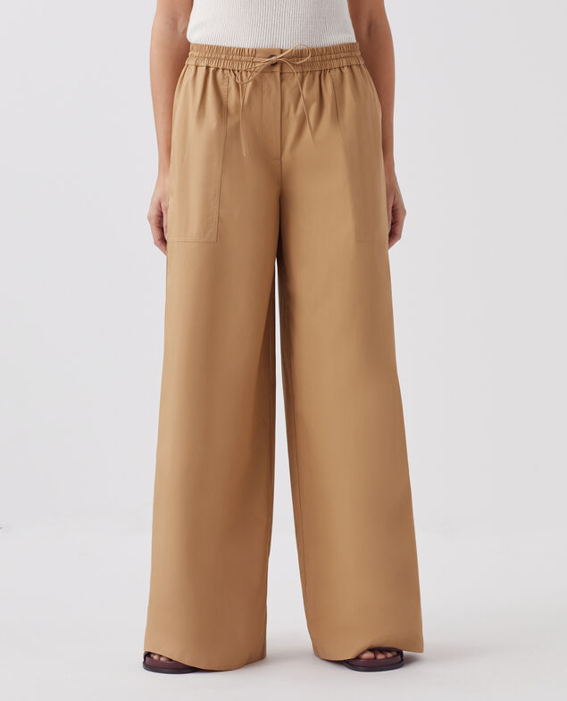 YVONNE - Loose trousers J330 cartouche beige