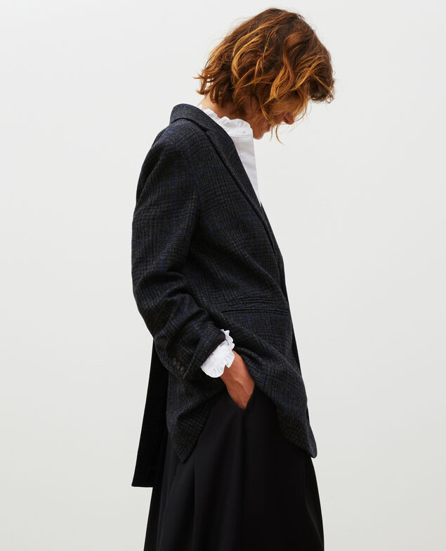 Oversize wool blazer Night sky pieddepoule