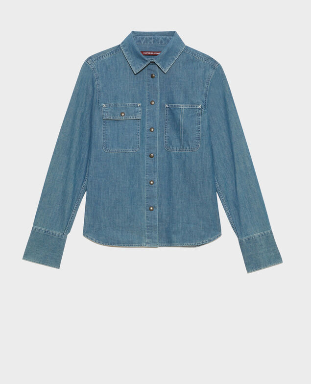 Denim shirt with pockets Denim medium wash