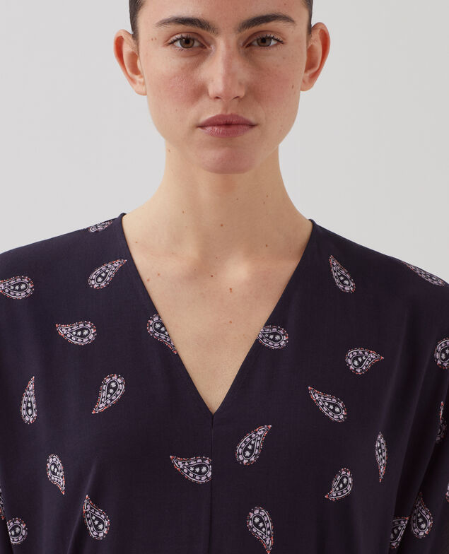 Floaty mini dress J693 ma paisley navy