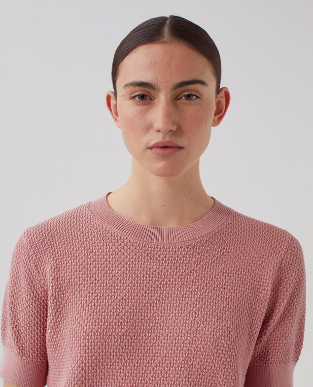 Short-sleeve cotton jumper U120 pink