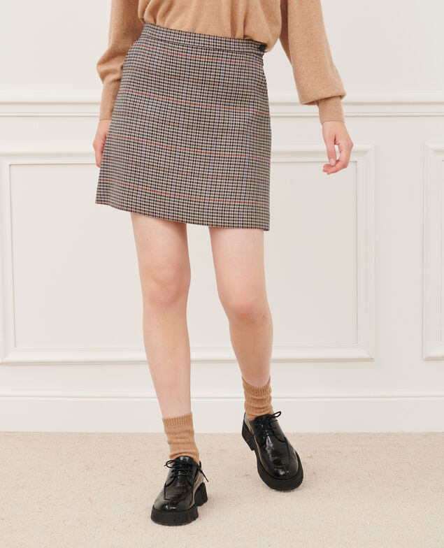 Check mini skirt 8864 03 gray check