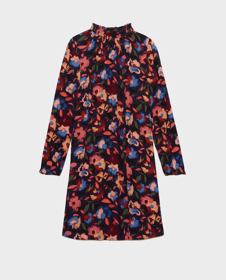 AGLAE - Silky printed dress 8858 69 navy print 2wdr229v02