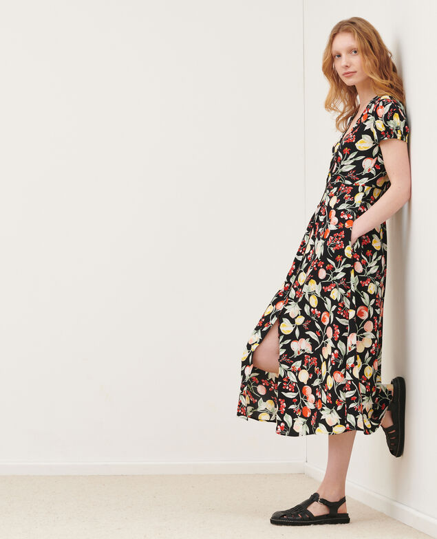 LUDIVINE - Floaty maxi dress 103 print black