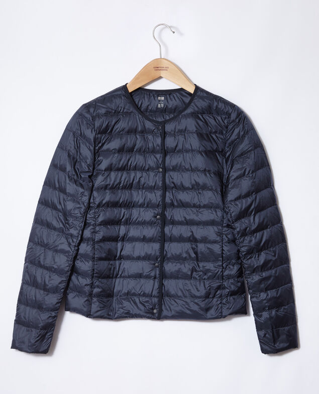  Ultra-light padded jacket with round collar Blue