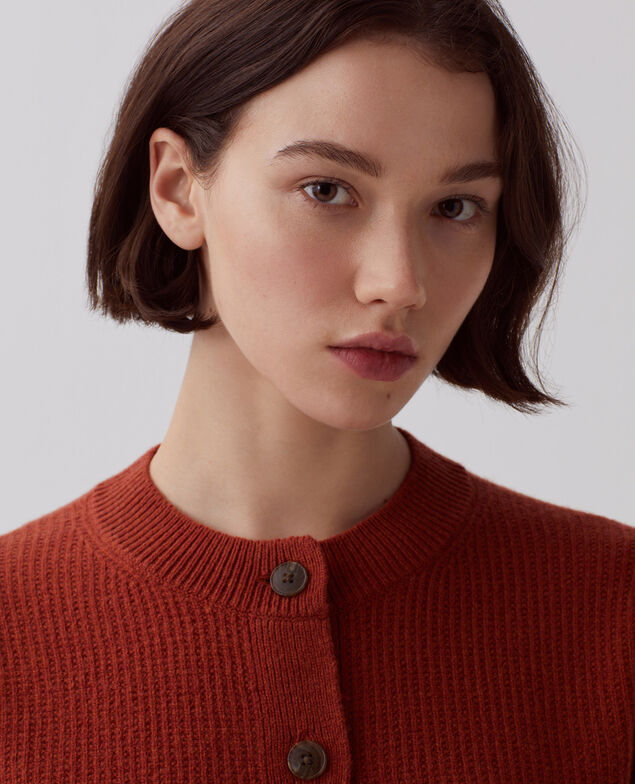 Wool cardigan U270 orange