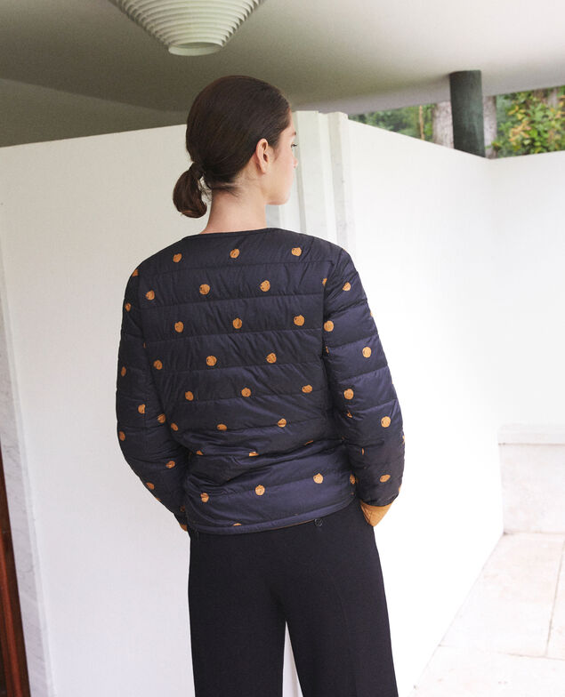 Reversible Mademoiselle Plume jacket Ad golden brown