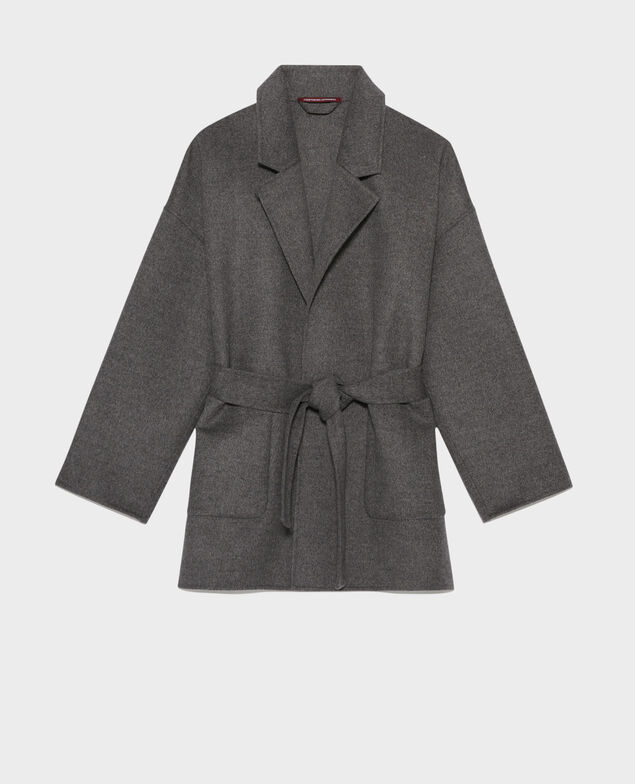 Double-sided wool and cashmere coat Gris chine Pantin