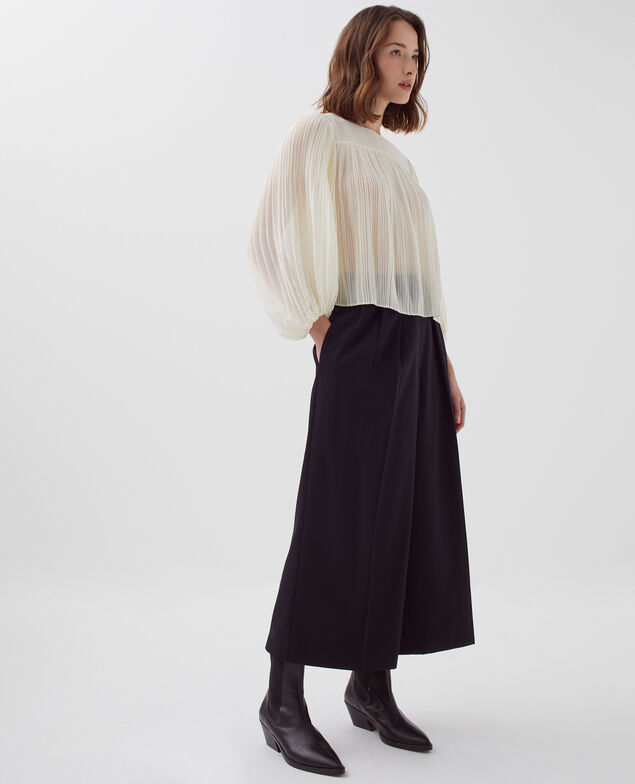 Pleated blouse I012 papyrus creme