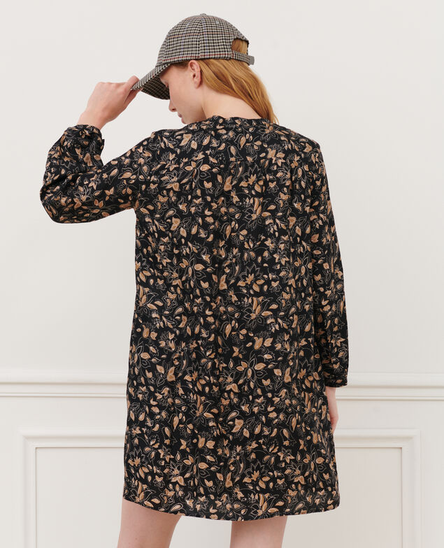 Silky printed dress 8910 34 brown print