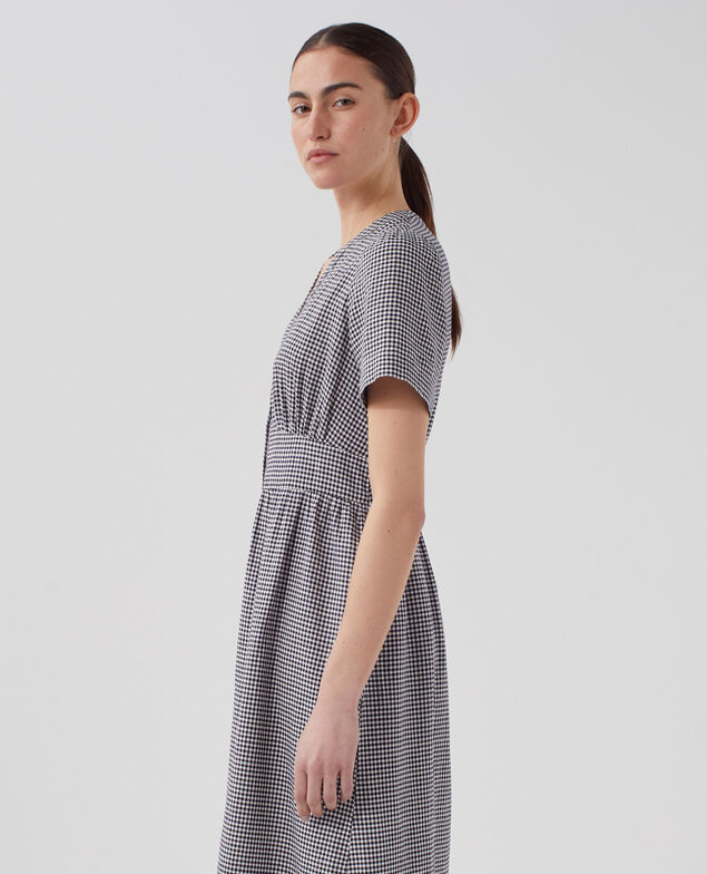 Midi dress J093 gingham check