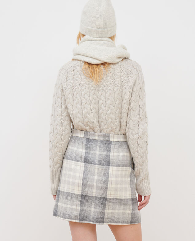 Wool blend mini skirt