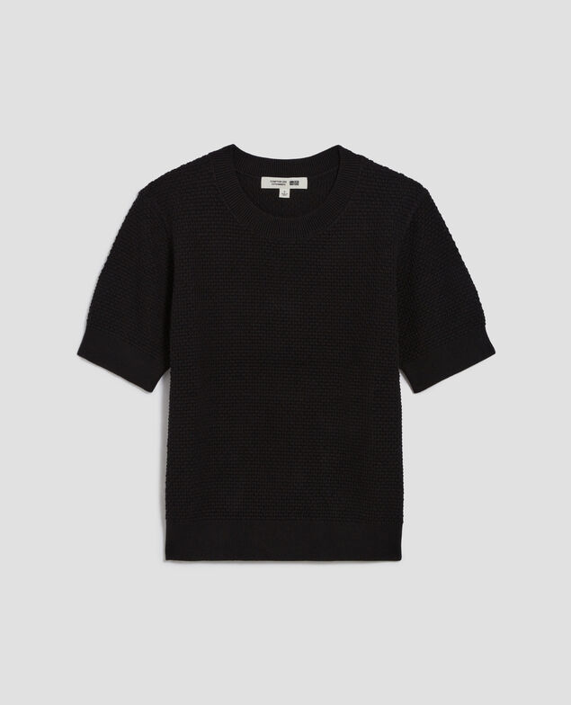 Short-sleeve cotton jumper U090 black