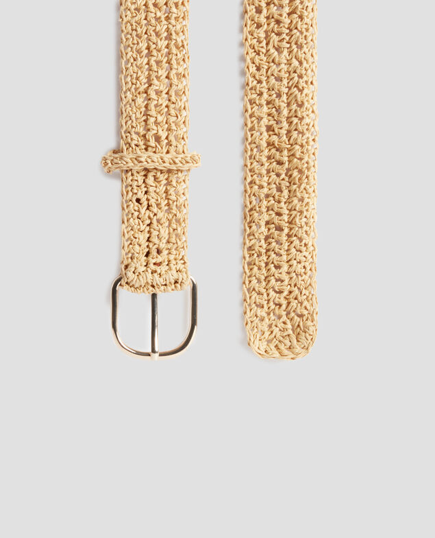 Wide braided crochet belt 7003 30 natural