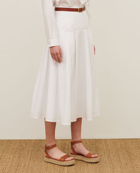 Cotton maxi skirt 0007 white 3ssk042c12
