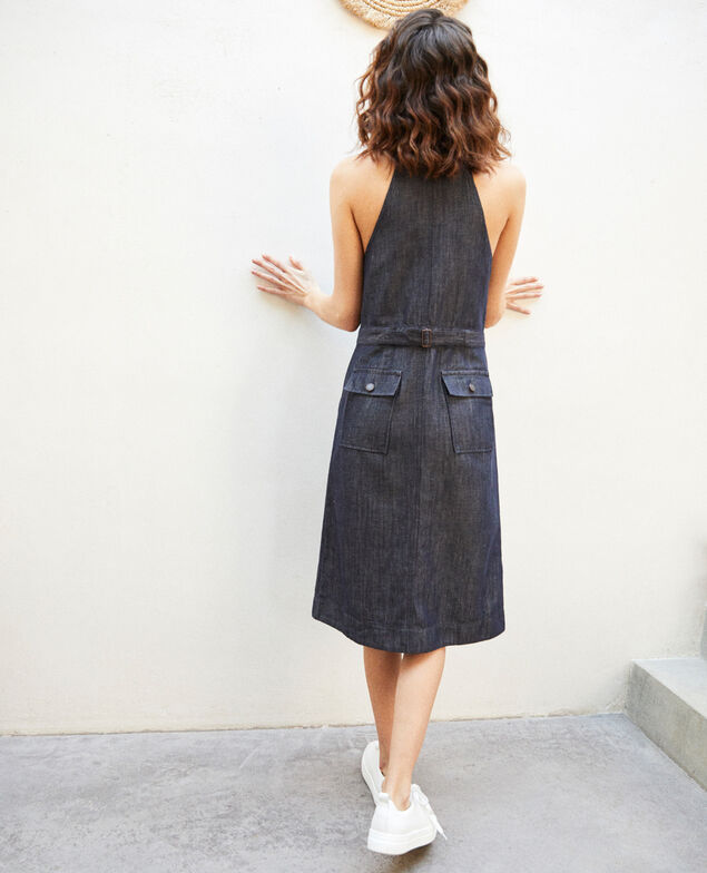 Denim pinafore dress Indigo