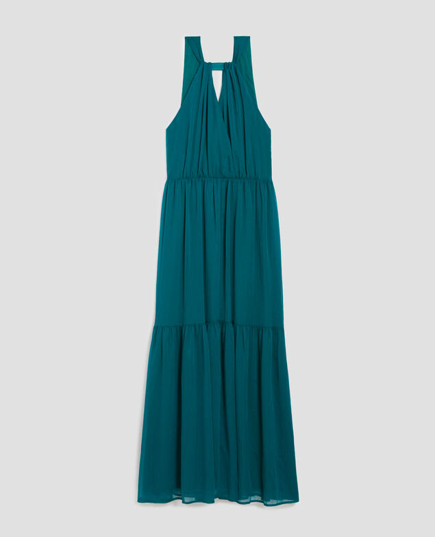 Fluid maxi dress H644 spruced-up blue