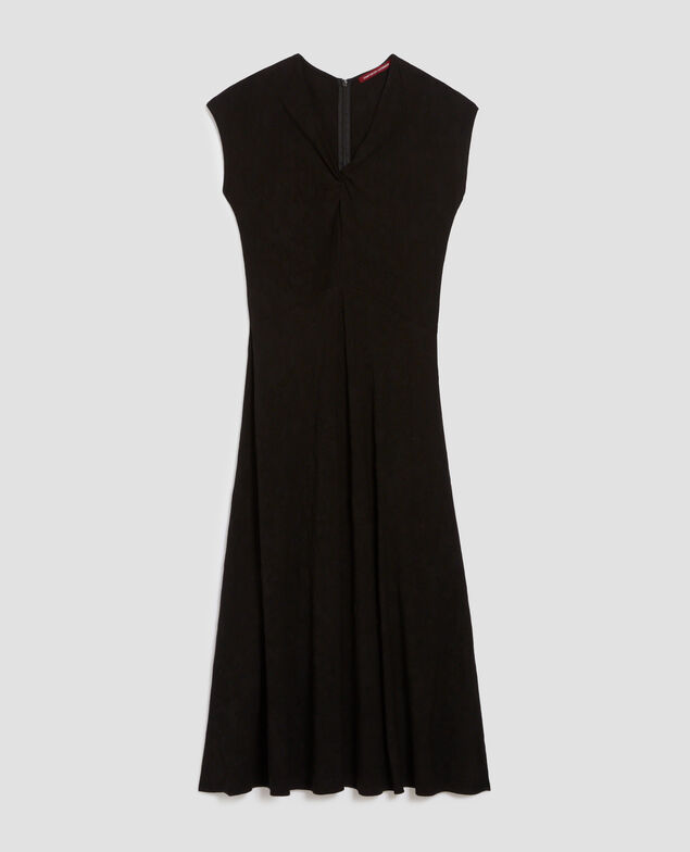 Loose cable knit maxi dress H091 black beauty