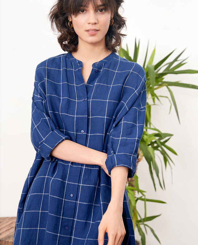 Loose linen dress  Indigo