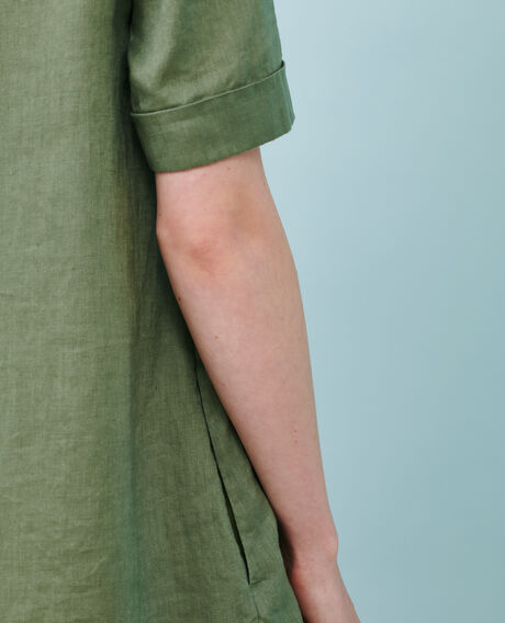 DAISY - Iconique linen dress 52 green 2sdr355f04