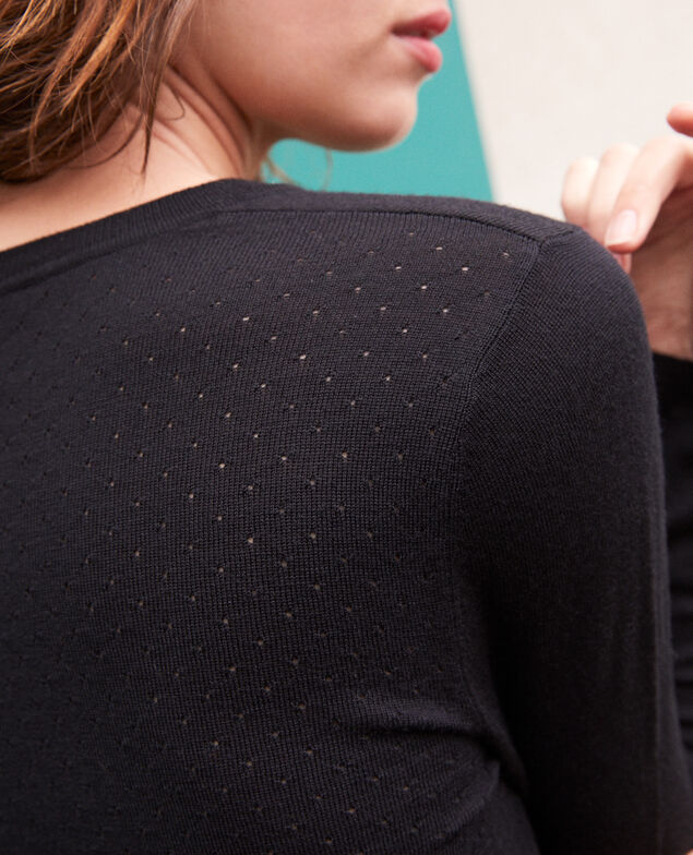 Merino wool cardigan Black