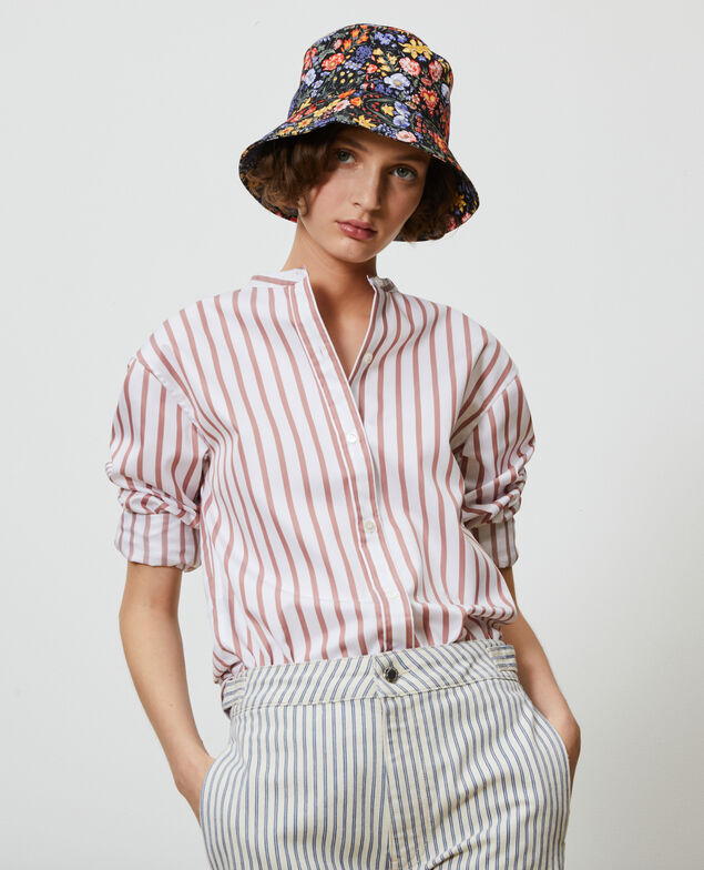 Printed cotton bucket hat Prairie black beauty