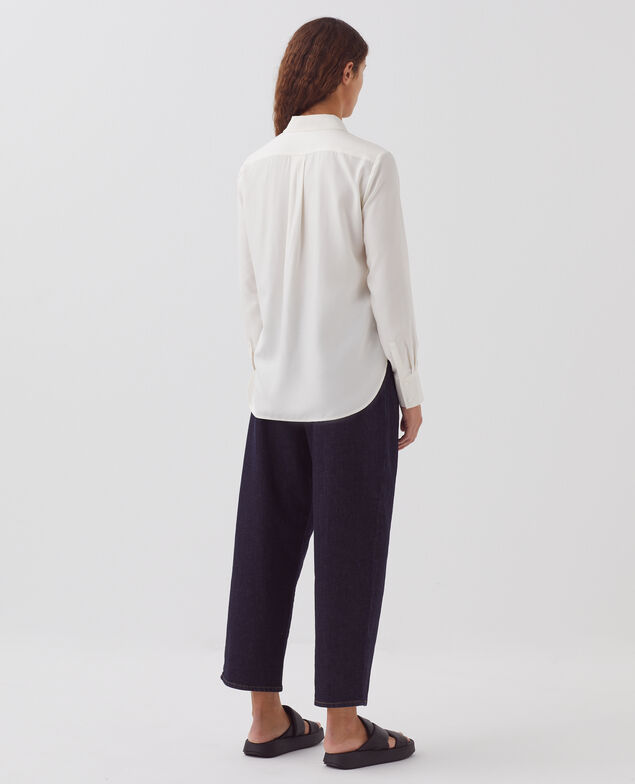 SIBYLLE - Silky shirt H013 gardenia