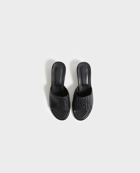 Leather heeled sandals 09 black 2ss22353