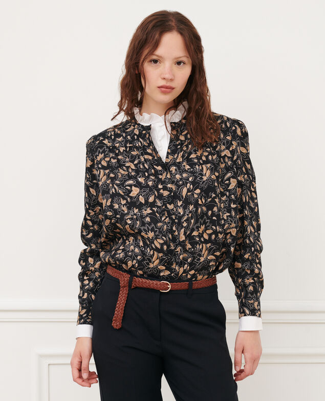 Printed shirt 8910 34 brown print 2wbl231v18