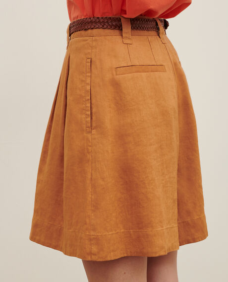 Loose linen shorts 0320 almond brown 3spa112f04