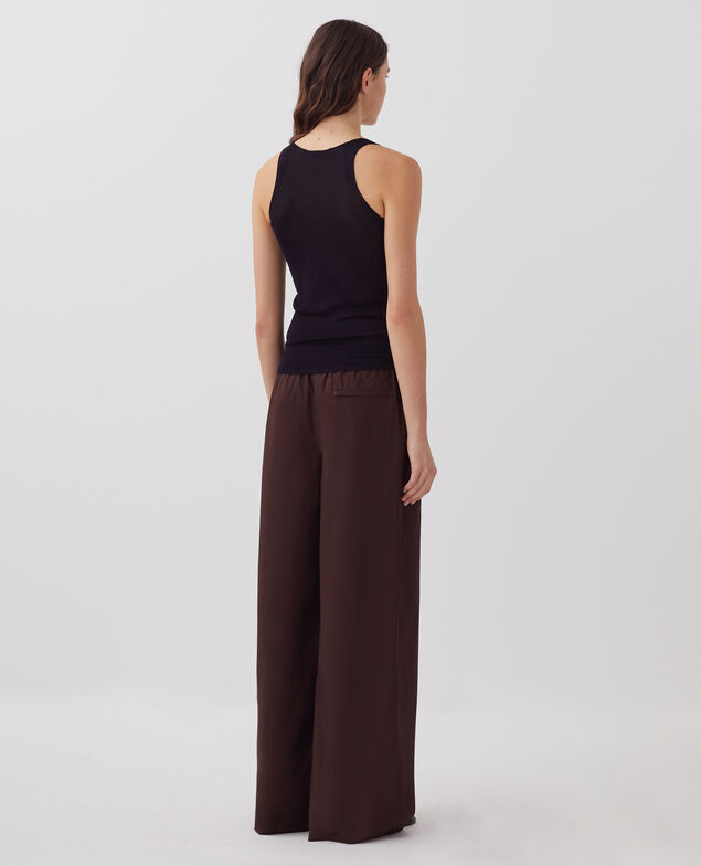 YVONNE - Loose trousers J790 chocolate plum