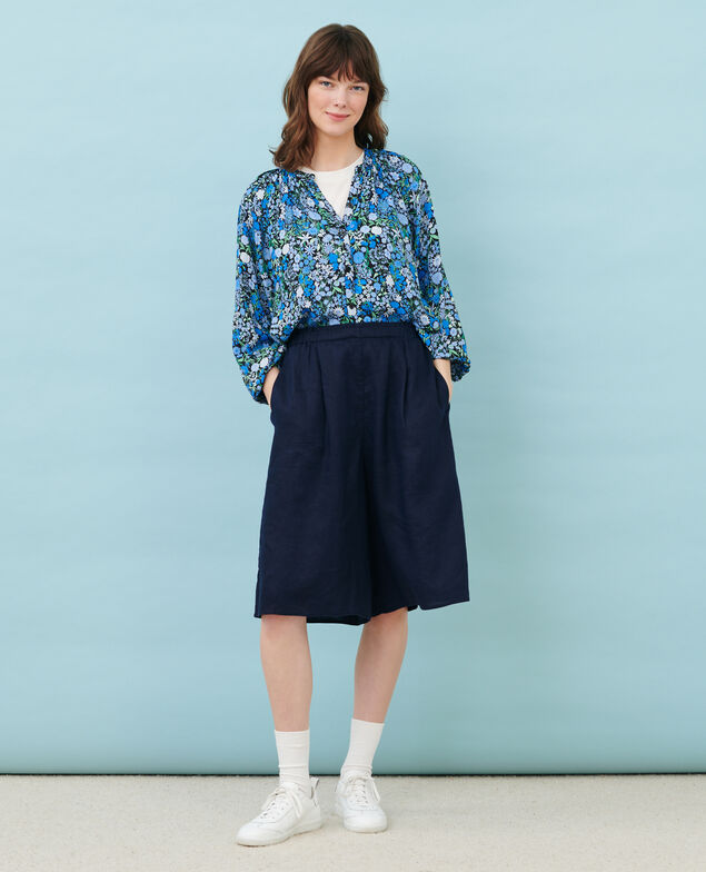 Loose printed blouse 98 print blue