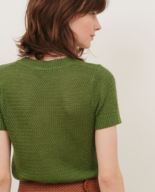 Short-sleeve linen jumper 52 green