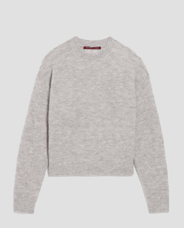 Jumper with decorative stitching I022 light gray