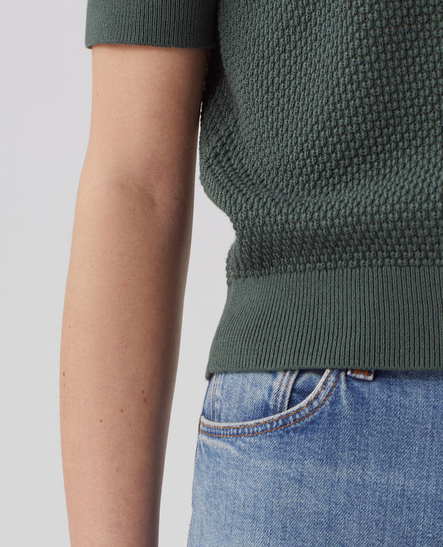 Short-sleeve cotton jumper U540 green