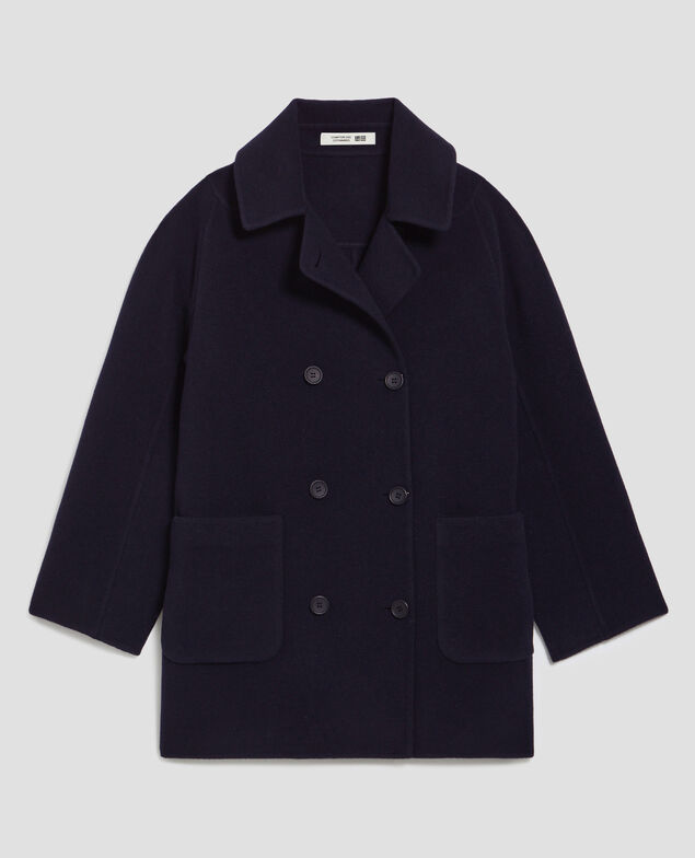 Mid-length double face coat U690 navy