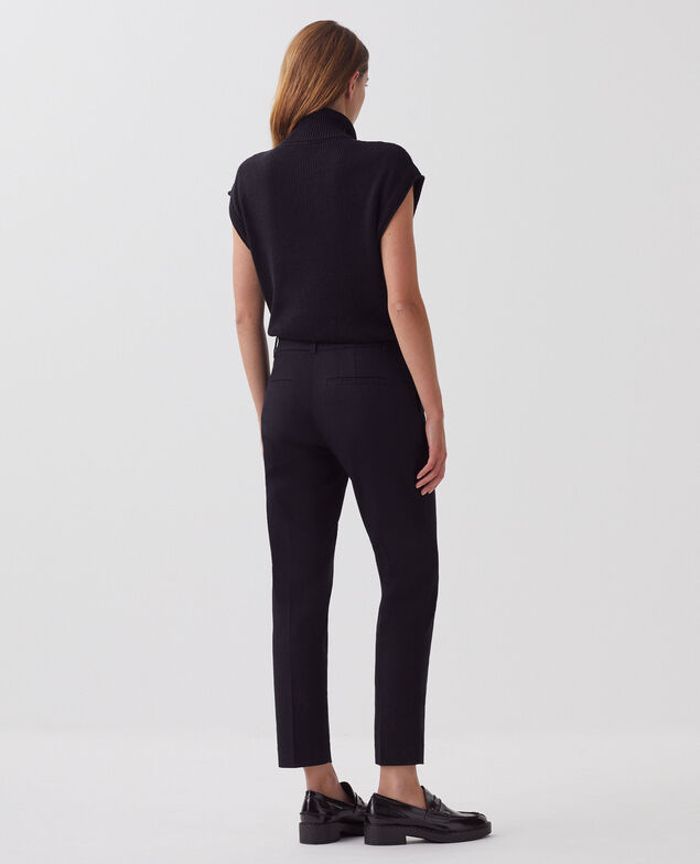 Half-zip sleeveless linen jumper H091 black beauty