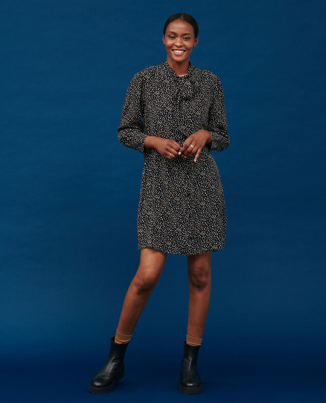 Short printed dress 8891 09 black 2wdr257v10