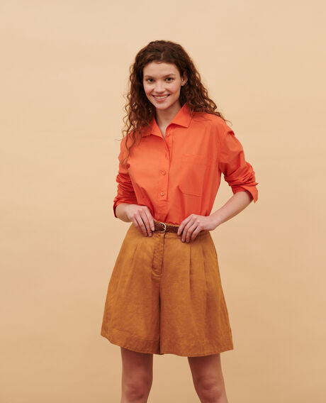 Loose linen shorts 0320 almond brown 3spa112f04