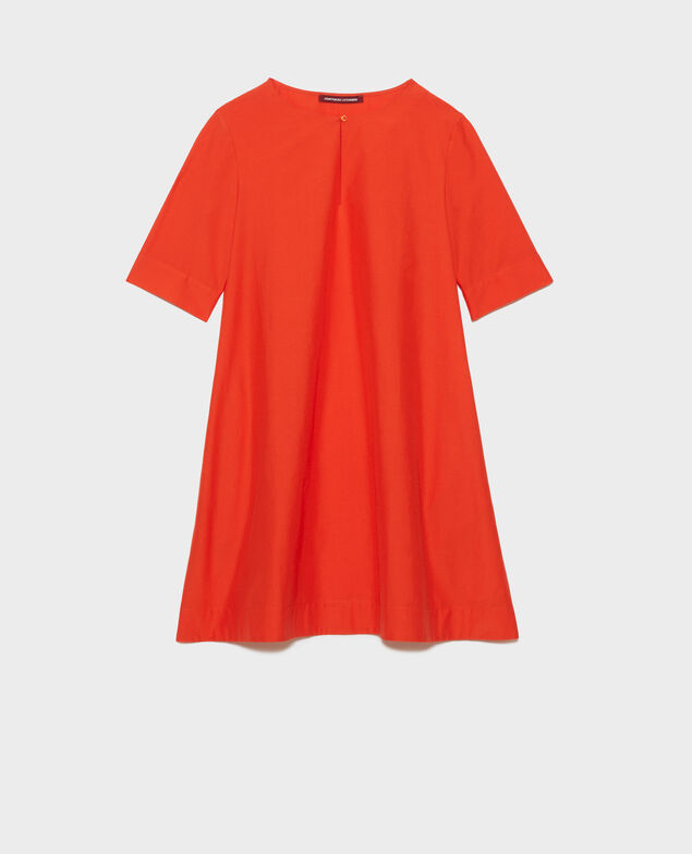Short cotton and silk dress Pureed pumpkin