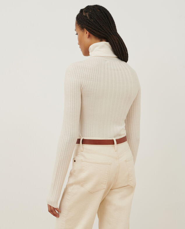 Merino wool blend roll neck jumper