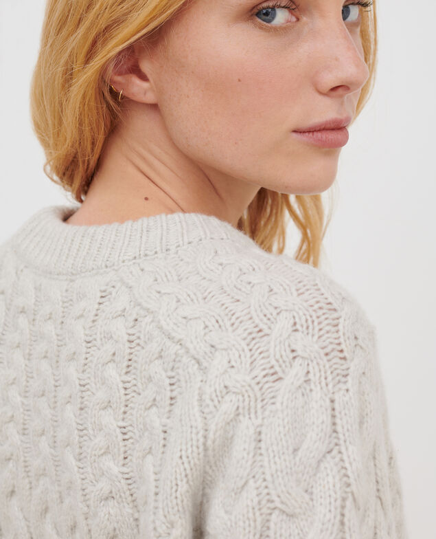 Merino wool blend round neck jumper
