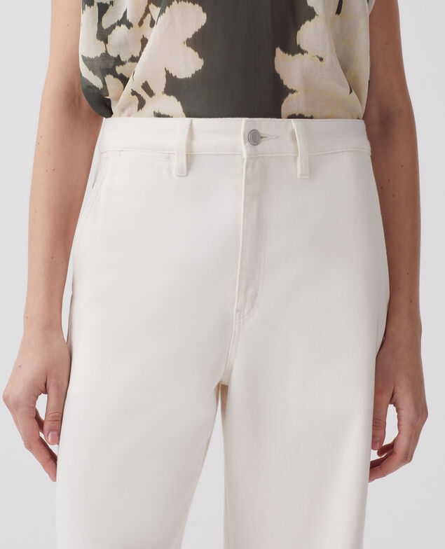 BLANDINE - Straight trousers H003 white
