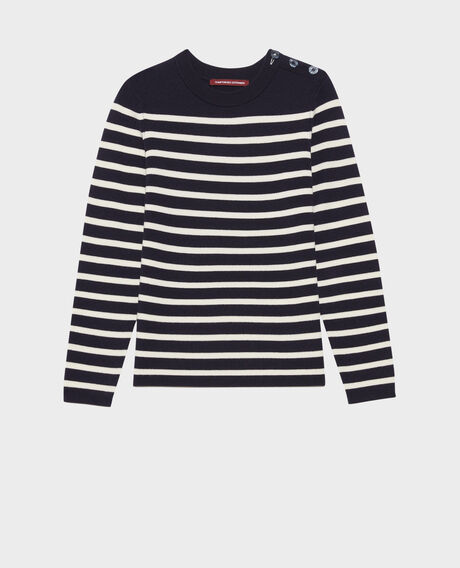 MADDY - Striped merino wool jumper Stp nv wht Liselle